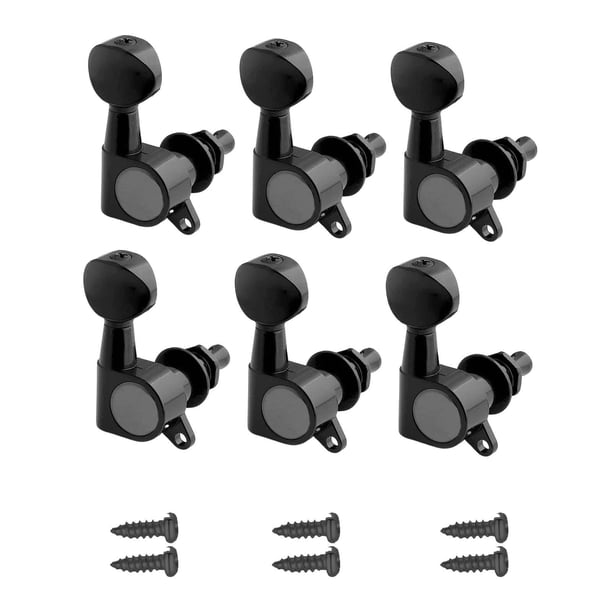 6x Clavijas De Afinación De Guitarra Clavijas De Cuerda Selladas Para Guitarras Clásicas Guitarra Eléctrica Negro 6R