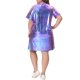 thumbnail image 4 of Agnes Orinda Vestido Formal de Talla Grande para Mujer Cuello Redondo Metálico Manga Corta Fiesta Clubwear Vestido Suelto Mini Camiseta 3X Púrpura, 4 of 8