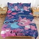 thumbnail image 2 of 3 Pieces Love Stitch And Angel Bedding Comforter Set Full with 2 Pillowcases for Kids Teens Girls Women Microfiber Easy Wash Light Breathable Cozy White Base Bed Sheets, 2 of 5