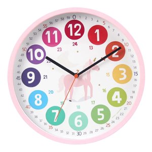 Magideal - Reloj De Pared Moderno ""Que No Hace Tictac, Reloj De Enseñanza Para , , Niños, Maestros, Niños , Caballo