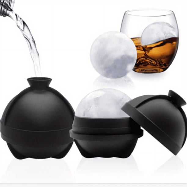 1pc Food Grade Silicone Ice Tray, Ball Shaped Ice Tray With Lid, Make Ice Cube Molds, Refrigerator Supplies, Stackable Ice Trays, Summer DIY Drinking Tool, For Beer, Cocktail, Whiskey
