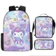 thumbnail image 1 of Sanrio Hello Kitty Kuromi 3PC-Set Primary and Middle School Cute Backpack Lunch Pencil Bag Large-capacity Sports Backpack, 1 of 3