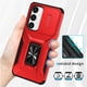 thumbnail image 2 of Funda Armada para Samsung Galaxy S25 5G con Tapa Deslizante y Soporte Magnético Giratorio Rojo, 2 of 5