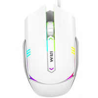 Irm - Mouse Raton Con Cable Gamer Blanco Luz Led Rgb