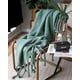 thumbnail image 3 of Manta Chenille Con Flecos De Soga Trenzados Color Verde, 3 of 4