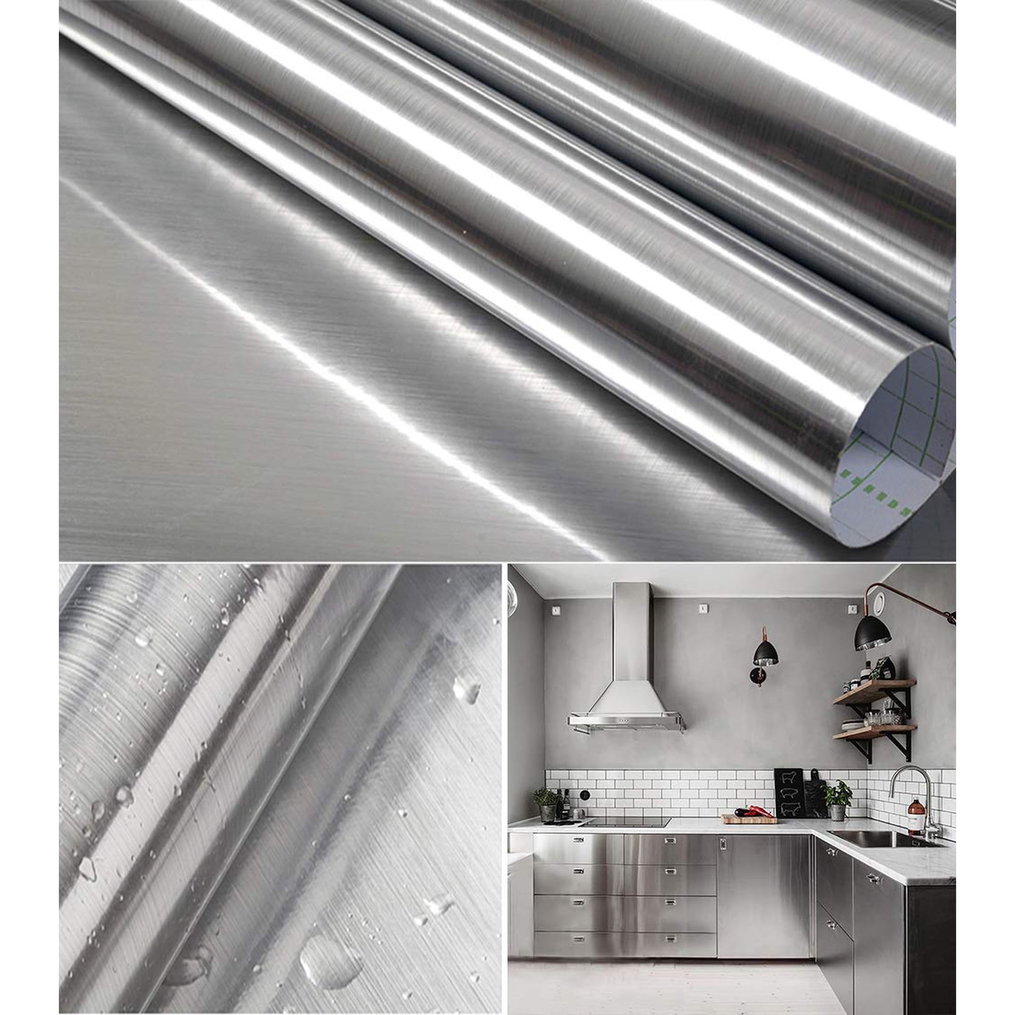 Papel Tapiz Hopepak 45x500 Cm Impermeable, Plateado Metálico, Pvc
