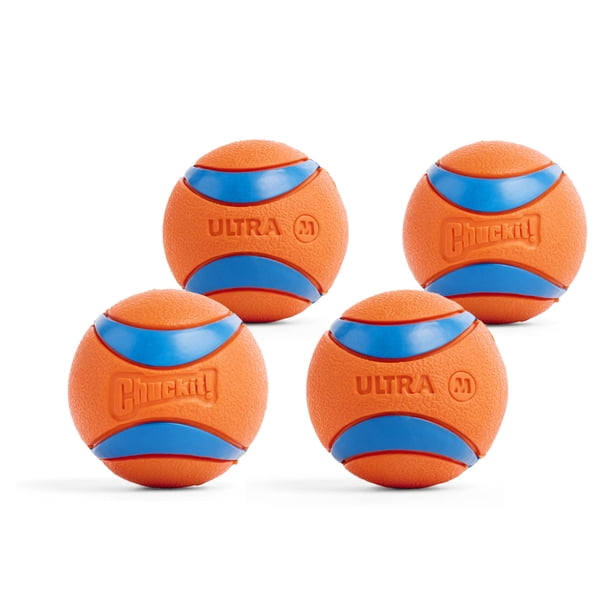 Juguete para perros Chuckit! Ultra Ball, tamaño mediano, para razas de 9 a 27 kg, paquete de 4