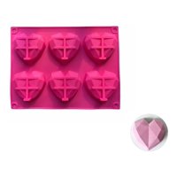 Genérico - Molde Corazon Diamante Molde De Silicona Corazón Chocolate