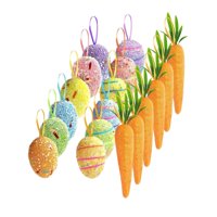 Magideal - Adornos De Pascua Huevos De Simulación Y Zanahorias Reutilizables Decoración Del Hogar Favores Decoraciones Colgantes De Árboles Para Jardín Festivo
