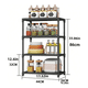 thumbnail image 2 of Estante Organizador Cocina Multiuso 4 Niveles Ruedas 86x44cm Negro, 2 of 6