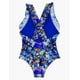 thumbnail image 4 of Traje de baño de niña vuelos estampado azul Talla 8, 4 of 5
