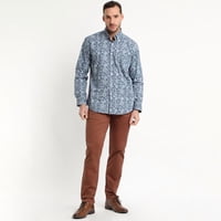 Truval - Camisa Trevira Estampada Celeste