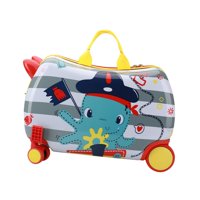 Bothyi - Maleta De Viaje Con Ruedas Para Niños, Resistente, Rígida, Con Ruedas, Diseño De Pulpo A Rayas