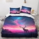 thumbnail image 2 of Funda nórdica con diseño de ciervo en 3D, suave, cómoda y transpirable, con diseño de animales salvajes. Funda de edredón para niñas y niños con almohada, 3 piezas, suave., 2 of 3