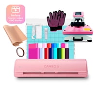 Silhouette - Cameo 5 Rosa Kit Pro Crafter Heat Press 23X30Cm + Insumos