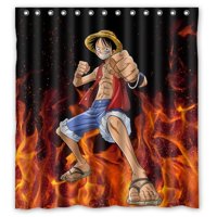 Pinghai - Cortina De Ducha Angry Luffy Con Ganchos (167 X 183 Cm)
