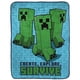 thumbnail image 1 of Manta Minecraft Creeper 116x152cm Microfibra Azul Niños, 1 of 3