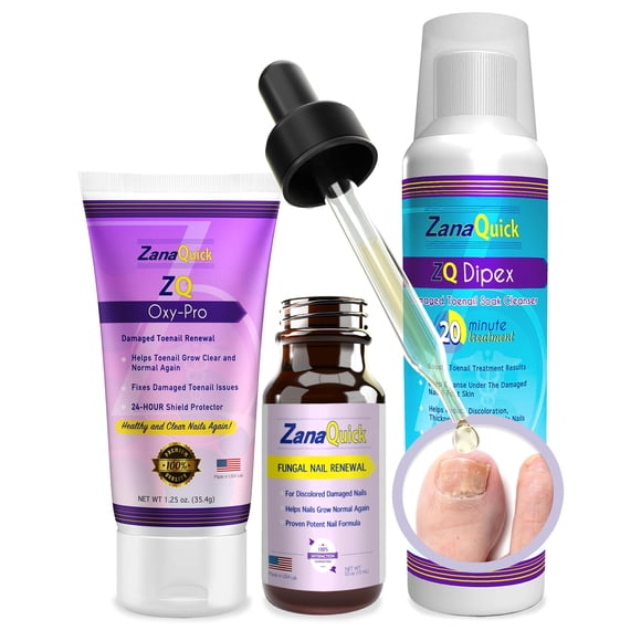 Kit de reparación de uñas de los pies ZanaQuick, solución de 3 pasos