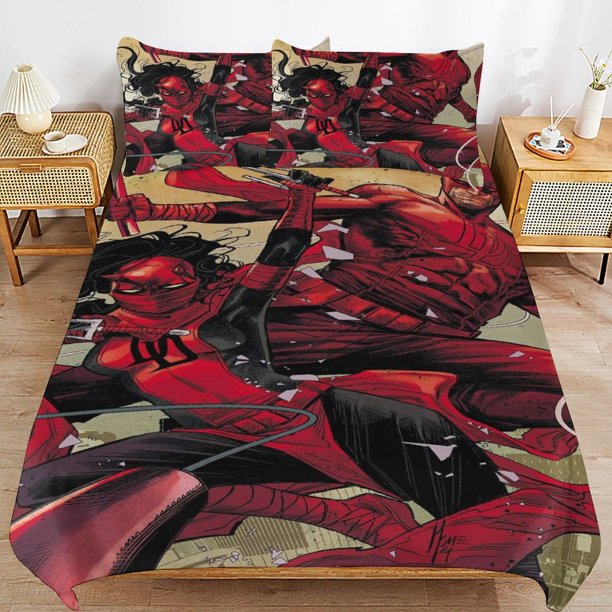 Daredevil Bedding Sets Ultra Soft Skin-Friendly Duvet Cover 3 Piece, Cute Comforter Cover Bed Set for Boys Girls Kids