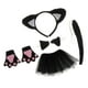 thumbnail image 3 of Navidad Niñas Niños Disfraz De Gato Negro Conjunto Diadema Falda Pajarita Guantes Cola, 3 of 3