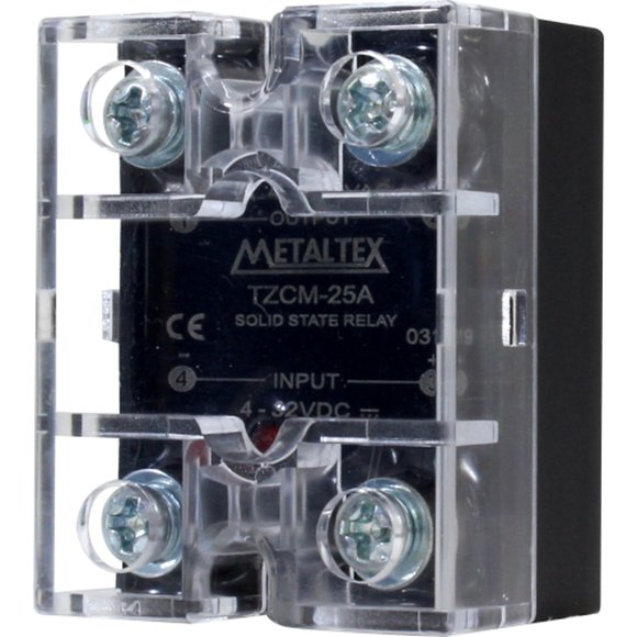 Mini Relé de estado sólido SSR monofásico 1NA control DC 4 a 32VDC con carga de 48 a 440VAC serie TZCM - 25A