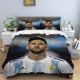 thumbnail image 1 of 3 piece matte polyester bedding set, skin friendly, warm, comfortable, World Cup, Argentine team, sports star portrait pattern, 1 of 4
