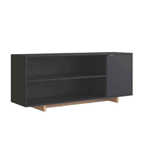 Rack de TV hasta 50" 3 Espacios Negro - Estilo Minimalista Moderno Be Design (135x56x36 cm)