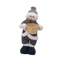 Magideal - Muñeco De Nieve De Peluche Navideño, Muñeco De Pie, Decoración Navideña, Decoración Navideña Bonita De 15,7 Pulgadas De Alto Para Estantería, Versátil