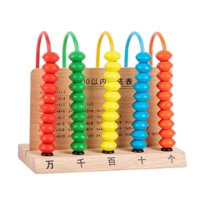 Magideal - Montessori Abacus Toy, Math Counting Bead Abacus, Juego De Aprendizaje Agregar Restar Abacus Juguete Educativo Marco De De Madera, Para Jardín 5 Filas