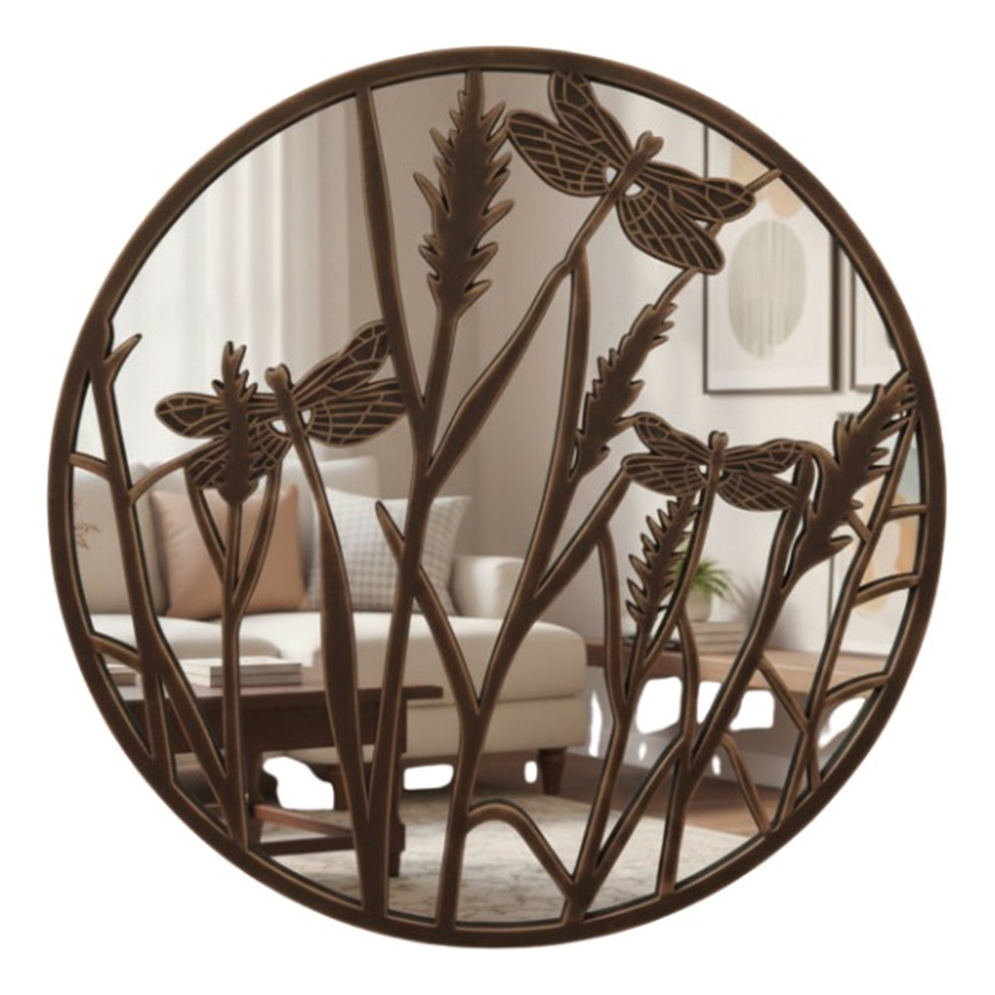 Genérico - Espejo Pared Decorativo Armonía Natural Relieve Libélula Jhn