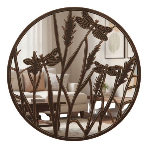 Genérico - Espejo Pared Decorativo Armonía Natural Relieve Libélula Jhn