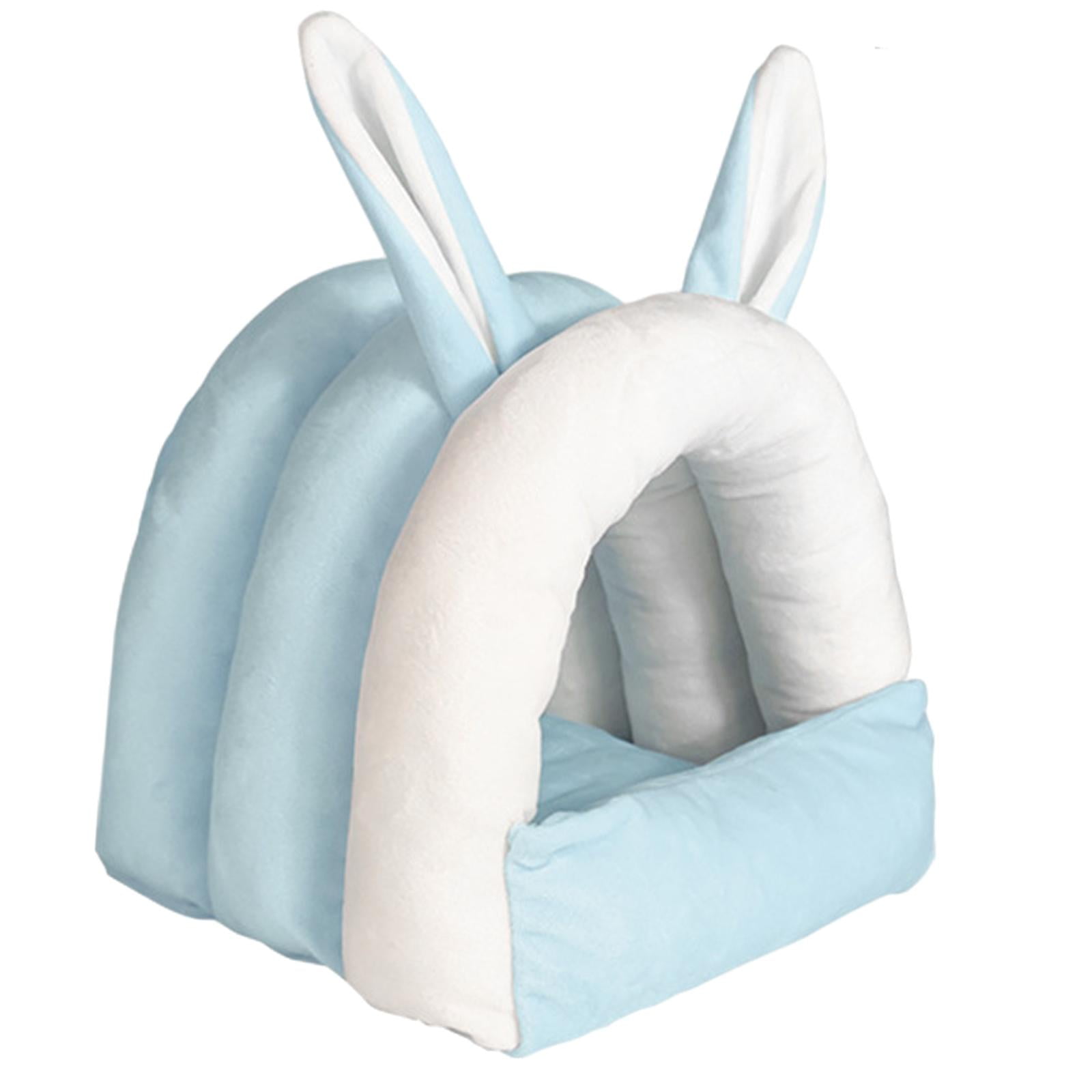 Magideal - Camas Cueva Para Conejillos De Indias, Cama Para Conejos, Nido Para Casa, Escondite Cómodo Y Cálido Para Animales Pequeños En Invierno, Cama Para Huró Azul