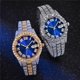 thumbnail image 4 of Reloj HUNRUY Hip Hop Iced-Out Bling Diamond Luxury para hombre, 4 of 5