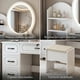 thumbnail image 4 of Tocador Melamina Con Taburete Luz 80*40*137cm Estilo Europeo Blanco, 4 of 8