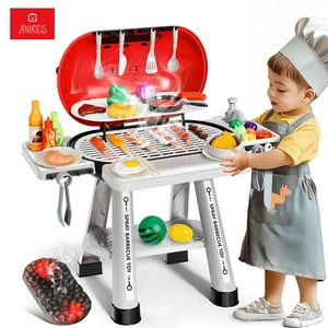 Anikids - Cocina De Juguete Bbq Parrilla Niños 68 Pcs Luz Vapor Sonido