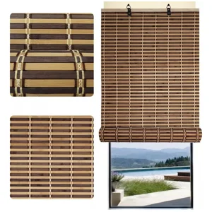 Genérico - Cortina Bambú Persiana Bicolor 60X150 Cm Beiti Nuevos Diseños