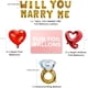 thumbnail image 2 of Set, Will You Marry Me Decorative Balloons Rose Golden/Golden, Wedding Proposal Decorative Creative Balloons Will You Marry Me Logo Banner, Rhinestone Ring Engagement Balloons, Red Heart Balloons Hook, 2 of 2