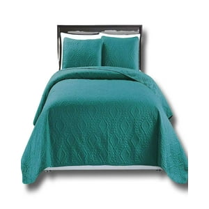 Alonso - Cubrecama Quilt De Verano Elegante 2 Plazas 230X250 Cm Turquesa