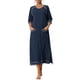 thumbnail image 1 of INSPIRE CHIC Bata con cremallera de manga larga para mujer, mezcla suave de rayón, bata midi con bolsillos, talla S, azul, 1 of 6
