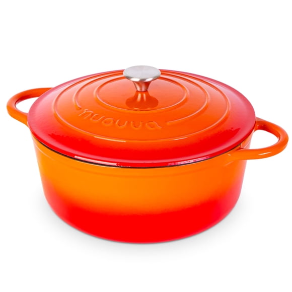 Olla holandesa de hierro fundido Nuovva de 7,3 cuartos, 30 cm, naranja