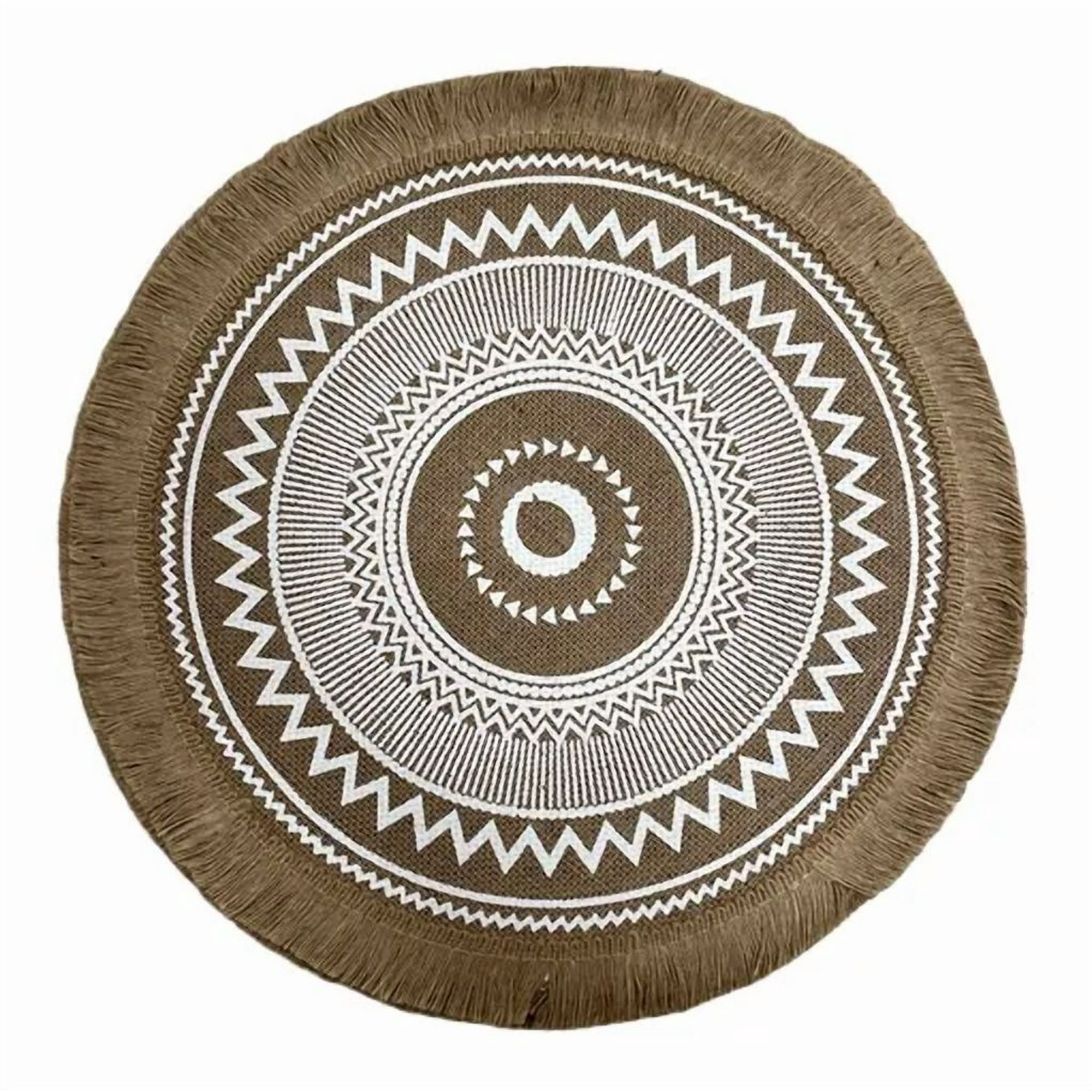 Genérico - Set 6 Individuales Redondos Trenzados Lino 38cm