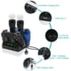 thumbnail image 2 of Estación de carga para mando de PS4, cargador rápido para mando inalámbrico y mando de movimiento VR Move, compatible con Playstation 4/PS4 Pro/PS4 Slim con indicador LED, color negro, 2 of 7