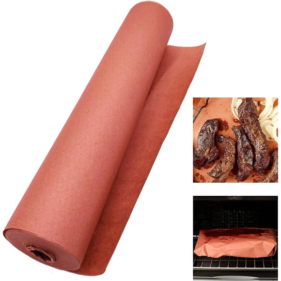 Rollo de papel de carnicero para carne ahumada y barbacoa, 30 cm x 30 m, color rosa