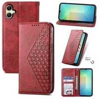 Funda Flip Foxdock Para Samsung Galaxy A06 , Estilo Billetera Con Diseño Rombo, Correa De Mano Y Soporte, Uso Diario