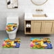 thumbnail image 2 of Winnie Pooh Juego de 3 alfombras de baño de coral fleece: tapete de baño + alfombra de inodoro en forma de U + funda de tapa de inodoro en forma de O, 2 of 6