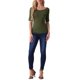 thumbnail image 2 of INSPIRE CHIC Camisetas de Mujer para Regreso a Clases con Cuello de Barco, Mangas Medias, Ajustadas, Suaves, Talla XL, Verde Militar, 2 of 6