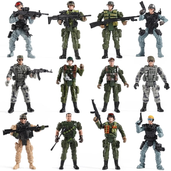 Figuras De Acción Toy Soldiers Del Ejército Estadounidense Y Del Equipo Swat 12 Unidades