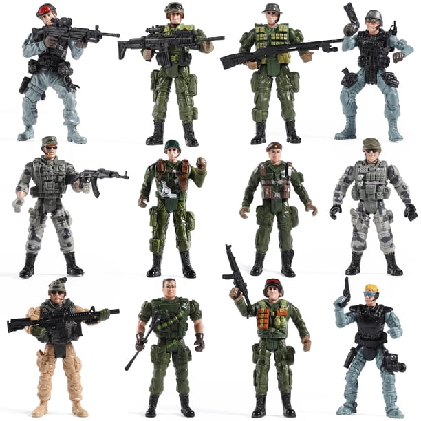 Figuras De Acción Toy Soldiers Del Ejército Estadounidense Y Del Equipo Swat 12 Unidades