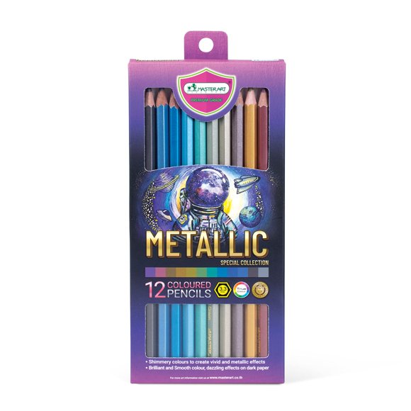Lápices de colores metálicos MASTERART 12 colores