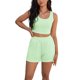 thumbnail image 2 of ATHLECHIC Conjuntos de 2 Piezas para Mujer, Top Corto de Punto Acanalado y Shorts con Bolsillo M Verde Claro, 2 of 5